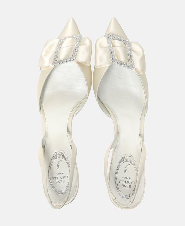 Rene Caovilla Sara Slingback pumps White