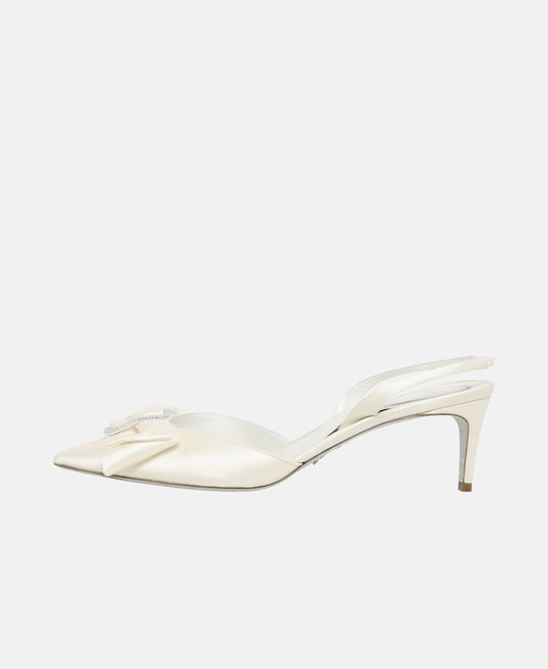 Rene Caovilla Sara Slingback pumps White