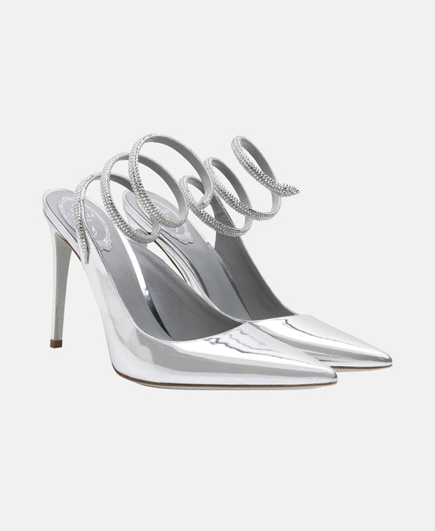 Rene Caovilla Pumps with calf lacing Silver