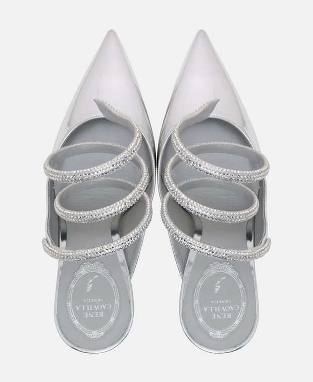 Rene Caovilla Pumps with calf lacing Silver
