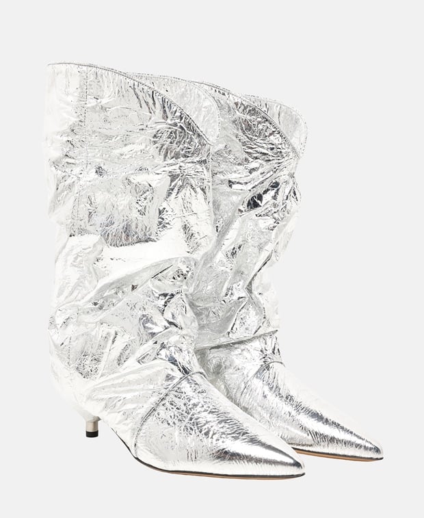 Isabel Marant Metallic Kitten Calf boots Silver