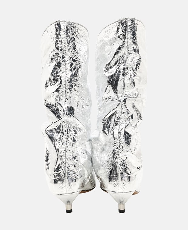 Isabel Marant Metallic Kitten Calf boots Silver
