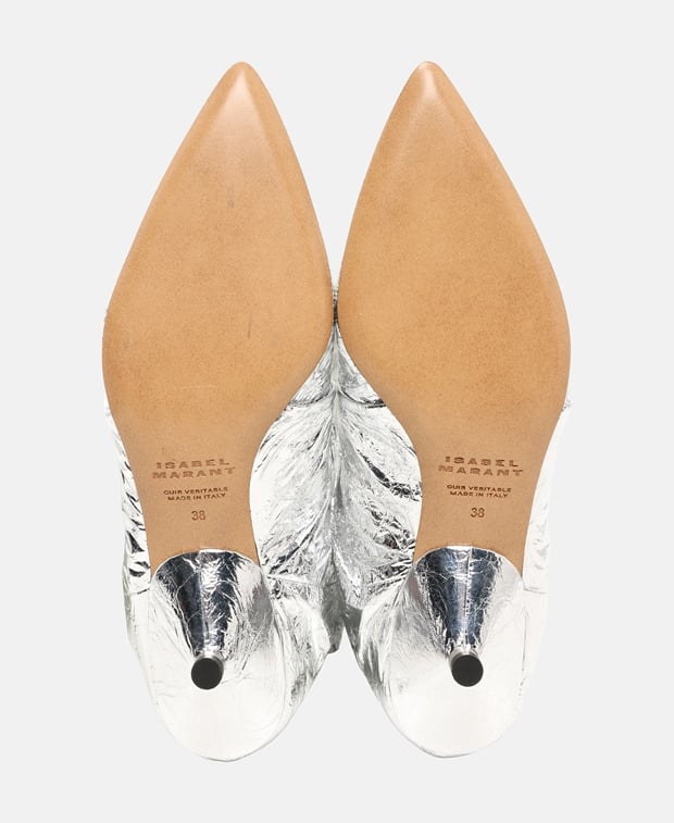 Isabel Marant Metallic Kitten Calf boots Silver