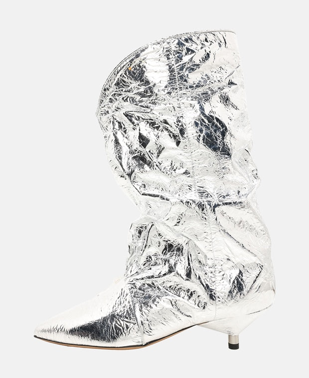 Isabel Marant Metallic Kitten Calf boots Silver