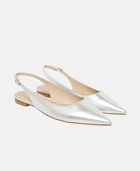 Stuart Weitzman Mara Slingback ballerina Silver