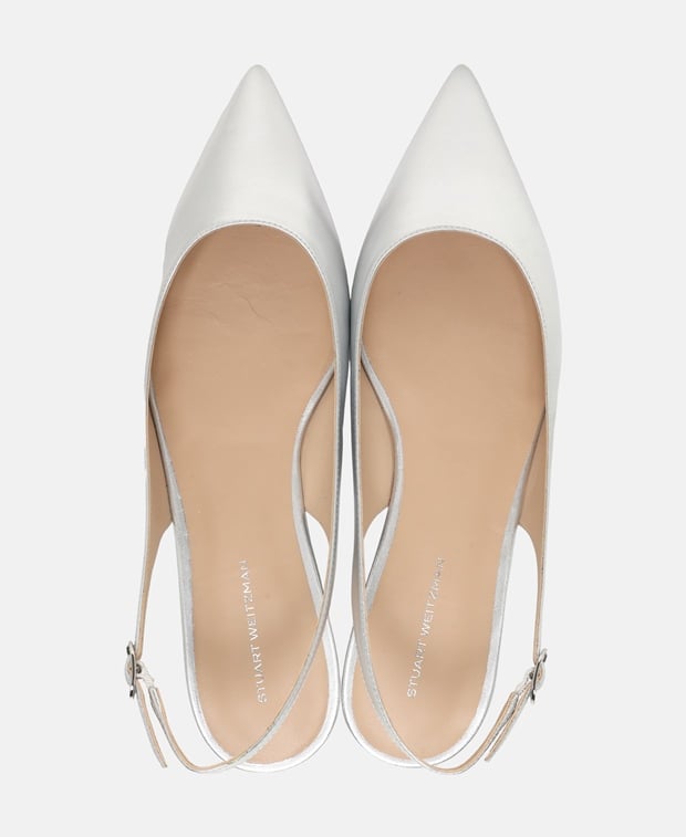 Stuart Weitzman Mara Slingback ballerina Silver