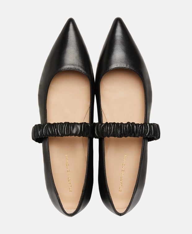 Stuart Weitzman Maxine Ballerina flat with straps Black