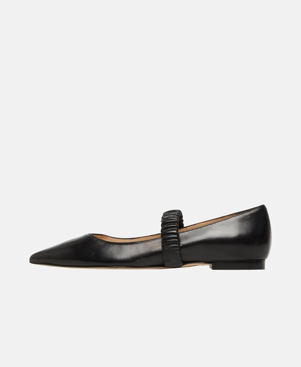 Stuart Weitzman Maxine Ballerina flat with straps Black