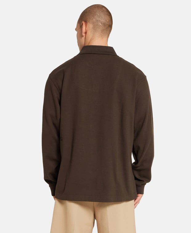 Burberry Long-sleeved polo shirt Tan