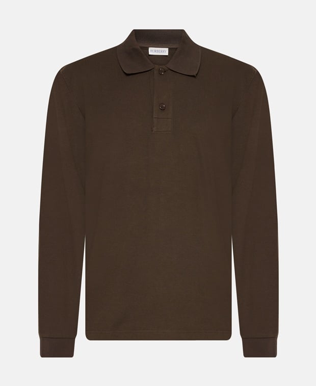 Burberry Long-sleeved polo shirt Tan