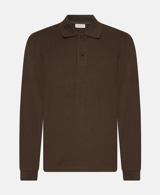 Burberry Long-sleeved polo shirt Tan