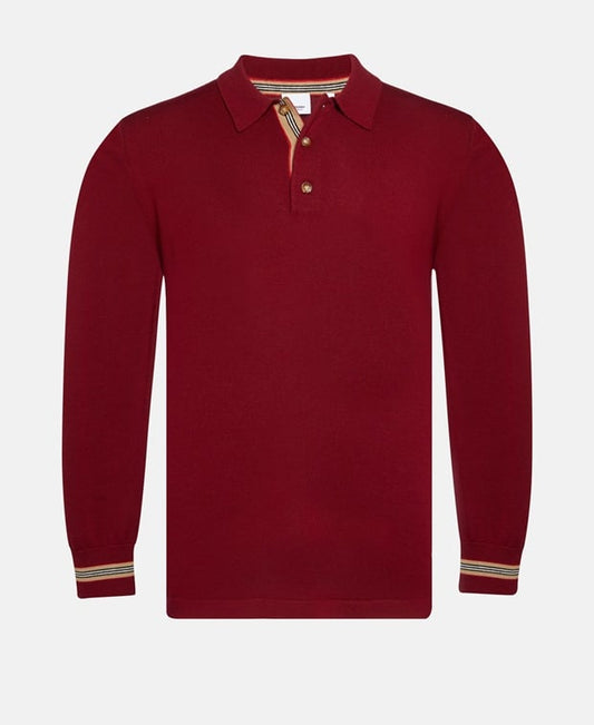 Woolen long sleeve polo