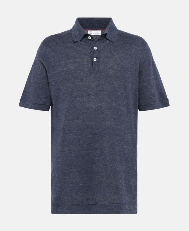 Brunello Cucinelli Linen-blend knitted polo shirt