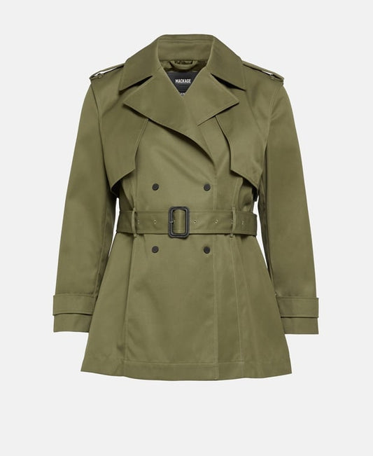 Mackage Short trench coat Moss
