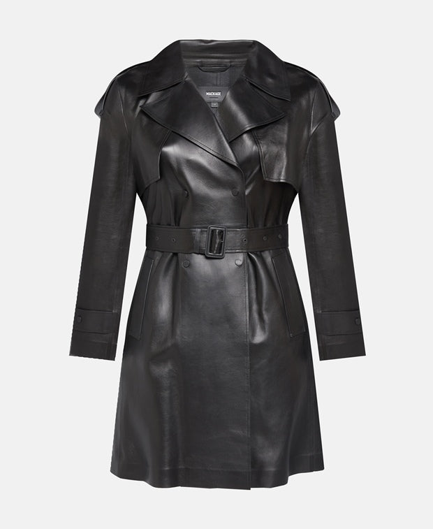 Mackage Leather trench coat MEDORA