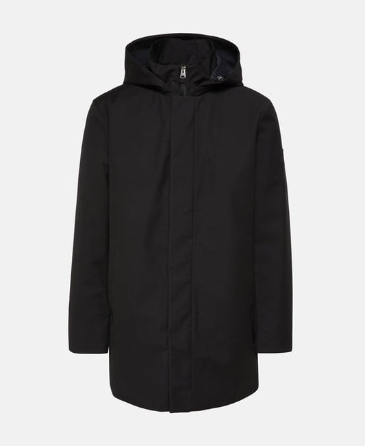 Coat with down-filled jacket