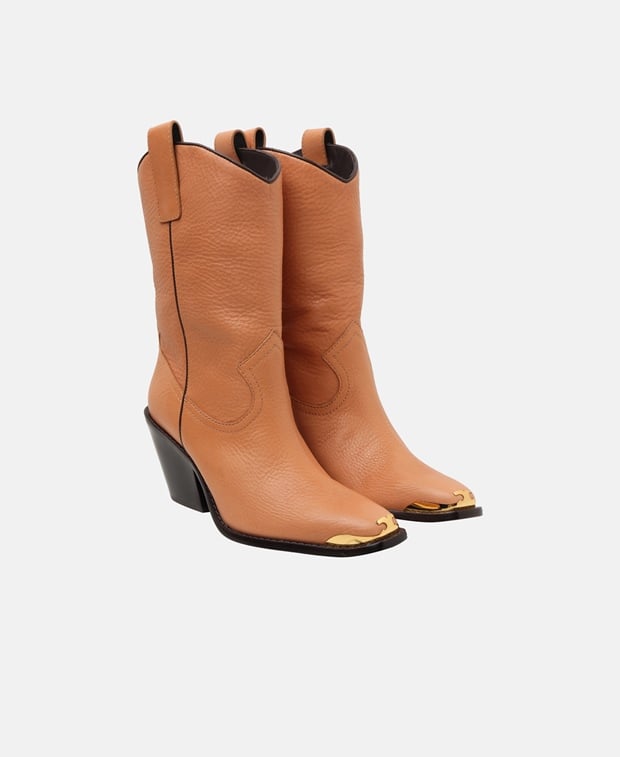 Tory Burch Western Mid Cowboy boots Camel