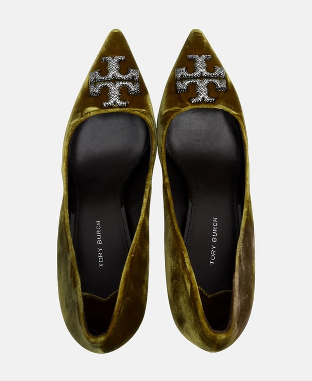 Tory Burch Eleanor Pave Pumps Moss
