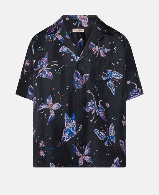 Valentino Garavani Short sleeve silk shirt Blue