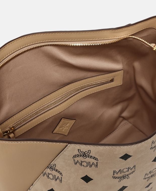 MCM Leather shoulder bag Beige
