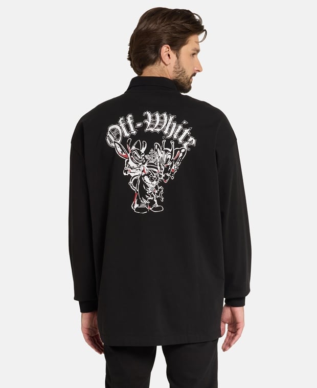 Off-White Long-sleeved polo shirt Black