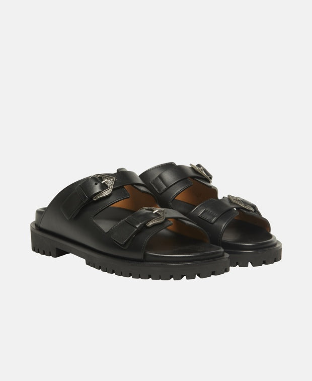 Off-White Shoes-Women-Sandals-Flat Sandals Sandals Black