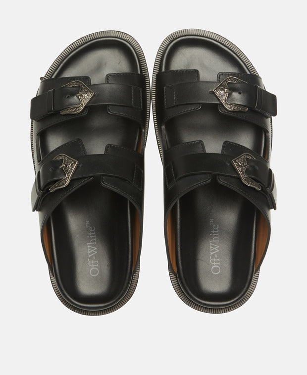 Off-White Shoes-Women-Sandals-Flat Sandals Sandals Black