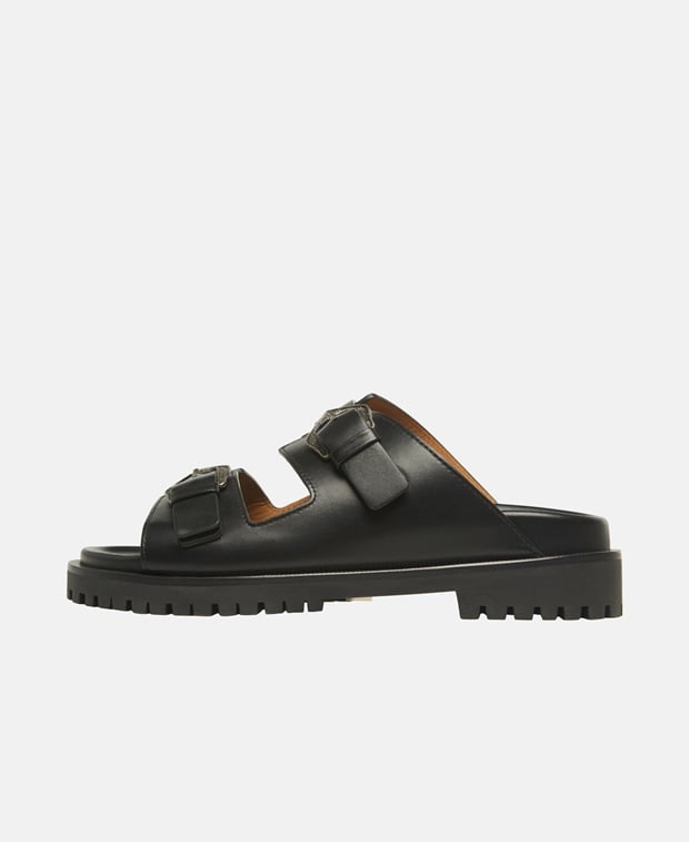 Off-White Shoes-Women-Sandals-Flat Sandals Sandals Black