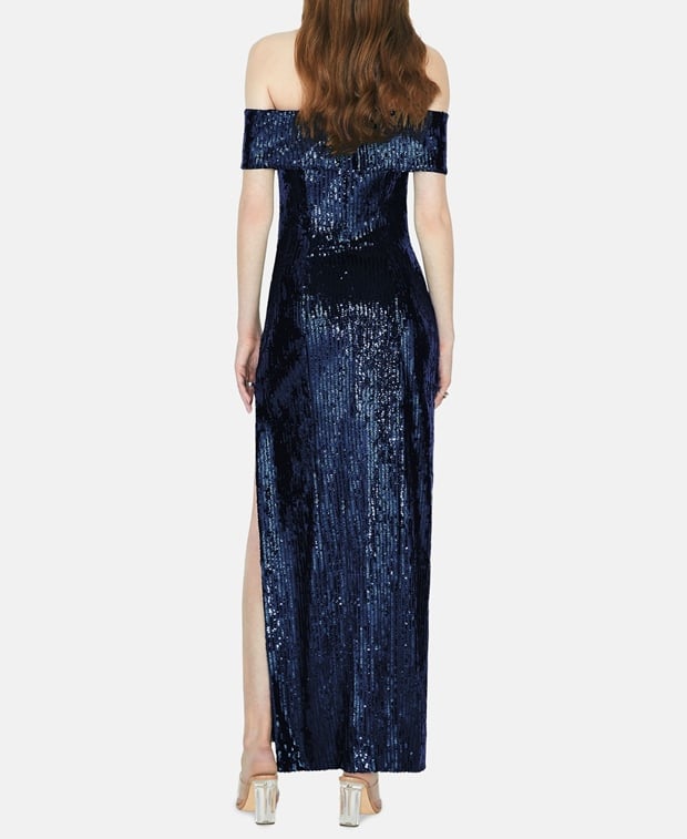 Galvan Sequinned dress Midnight Blue