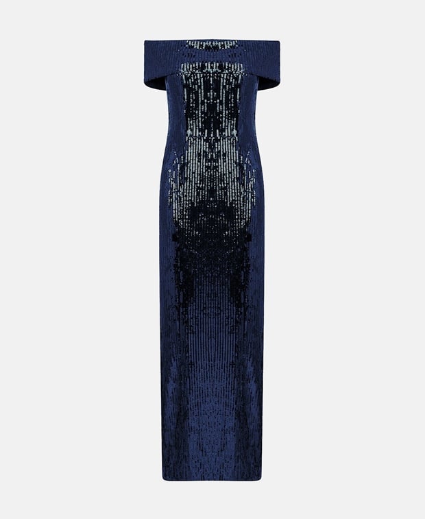 Galvan Sequinned dress Midnight Blue