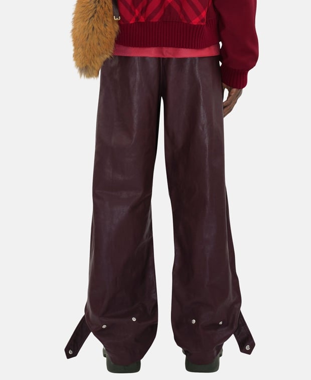 Burberry Leather trousers Aubergine