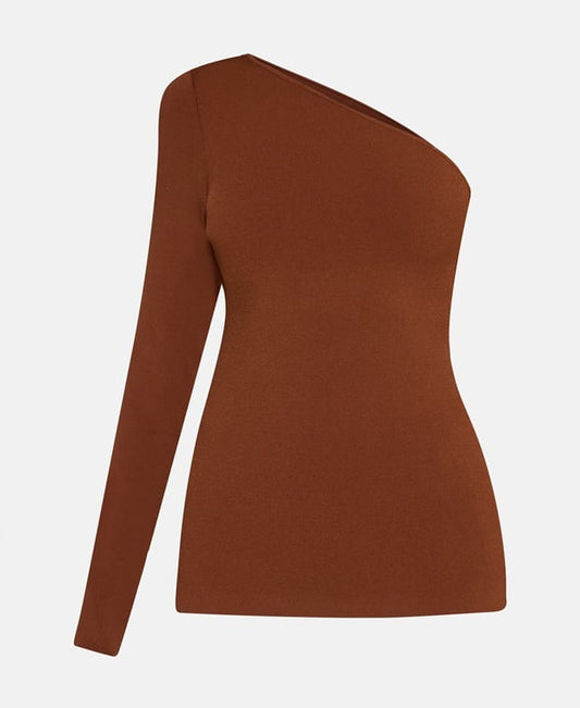Victoria Beckham One shoulder top Brown