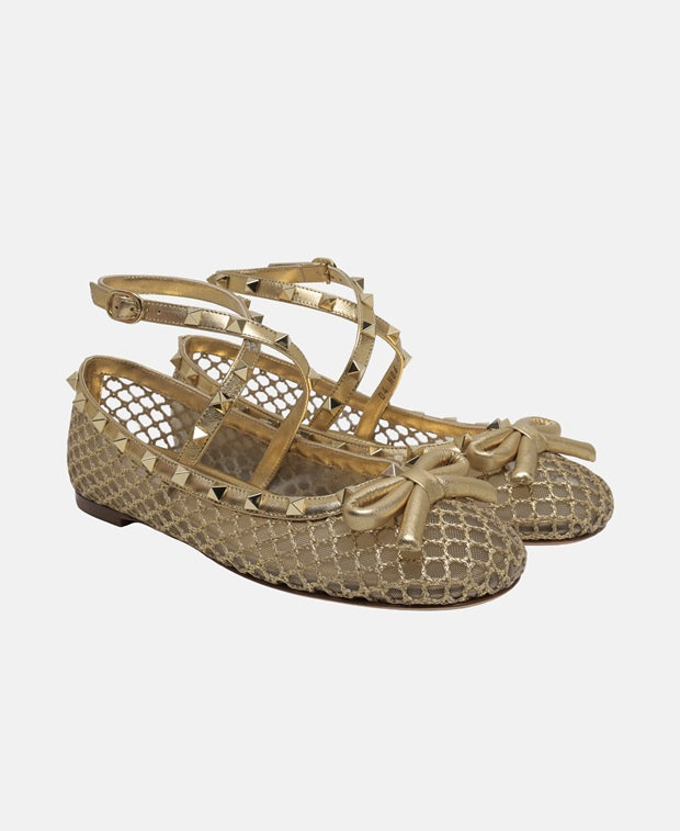 Valentino Garavani Rockstud Ballerina flat with straps
