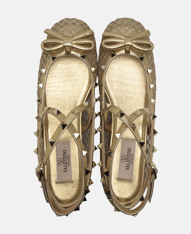 Valentino Garavani Rockstud Ballerina flat with straps