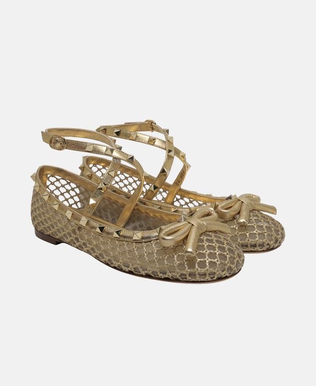 Valentino Garavani Ballerina flat with straps Rockstud