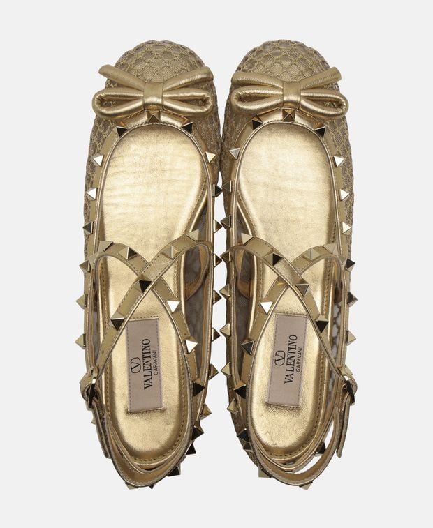 Valentino Garavani Ballerina flat with straps Rockstud