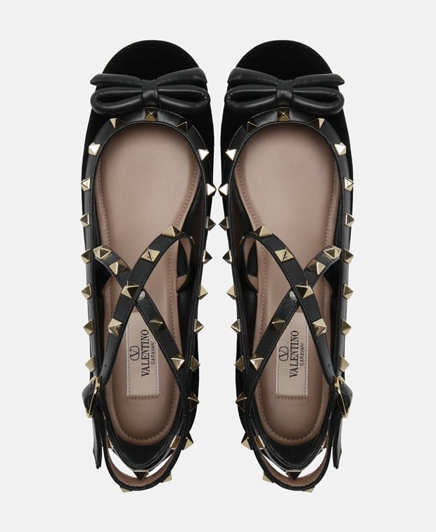 Valentino Garavani Rockstud Ballerina flat with straps