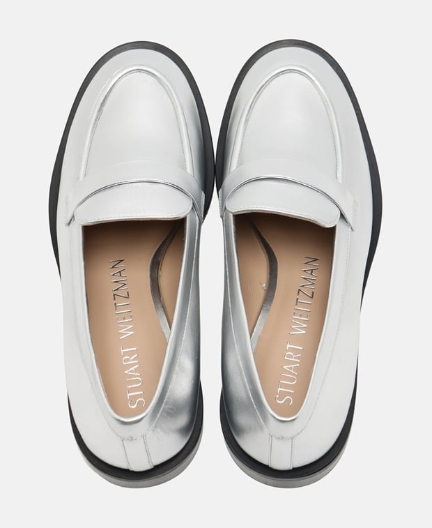 Stuart Weitzman Palmer Loafers Silver