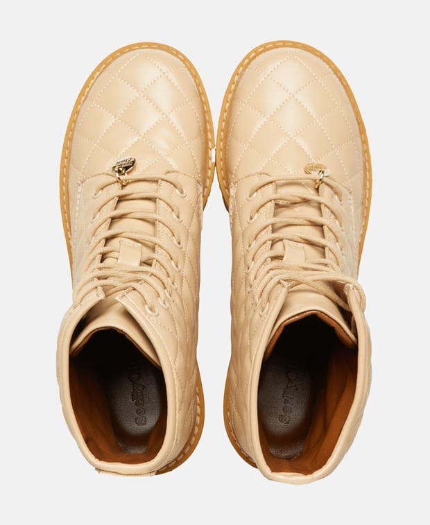 See by Chloé Lace-up ankle boot Natural