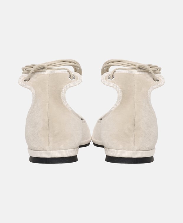 Gia Borghini Ballerina with calf lacing Greige
