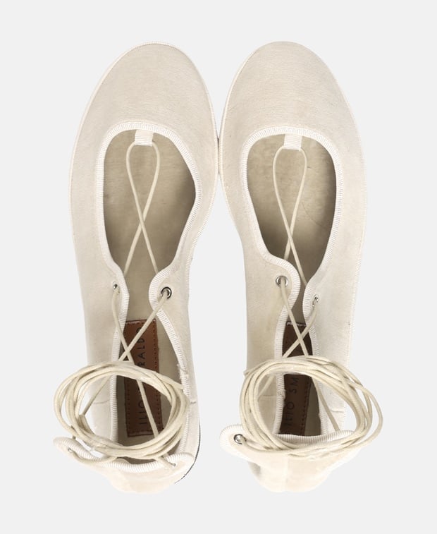 Gia Borghini Ballerina with calf lacing Greige