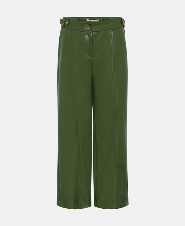 Diane von Furstenberg Leather-look trousers Green