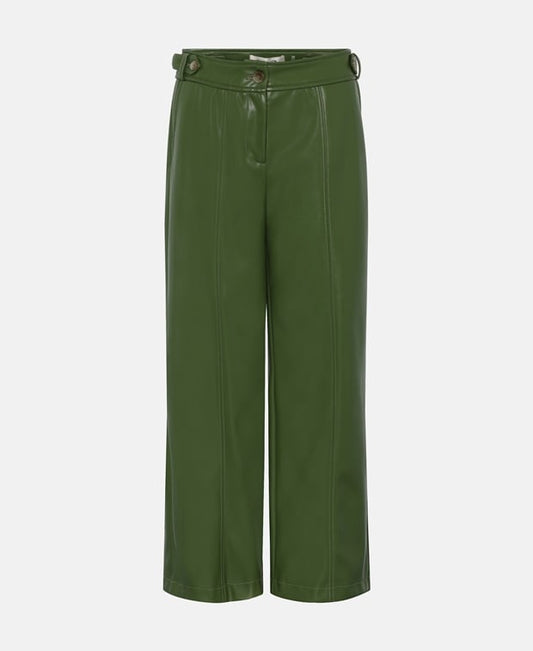 Diane von Furstenberg Leather-look trousers Green