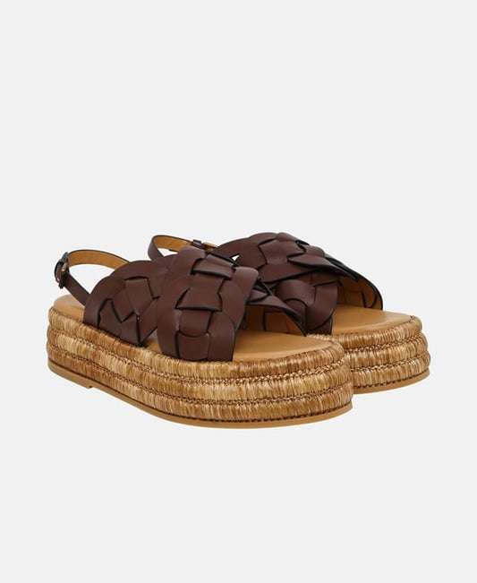 Tod's Zeppa Rafia Platform sandals Bordeaux