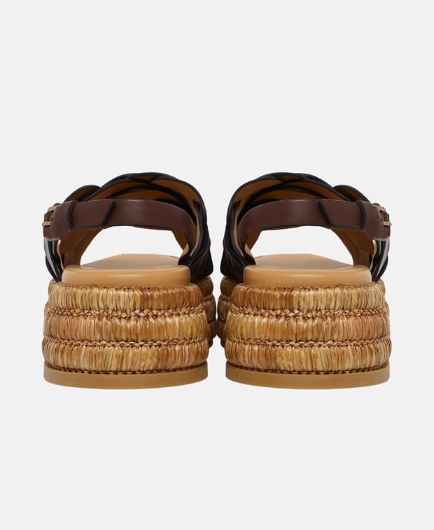 Tod's Zeppa Rafia Platform sandals Bordeaux