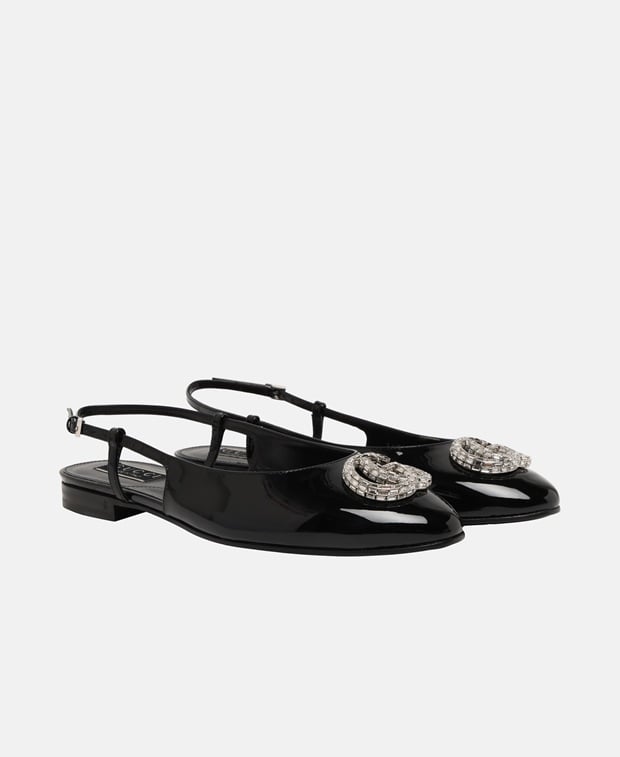 Gucci Vernice Slingback ballerina Black