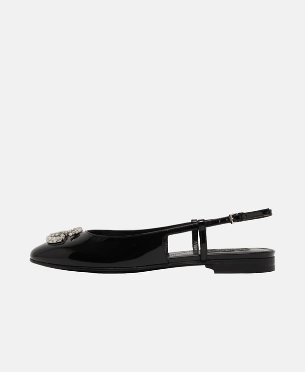 Gucci Vernice Slingback ballerina Black