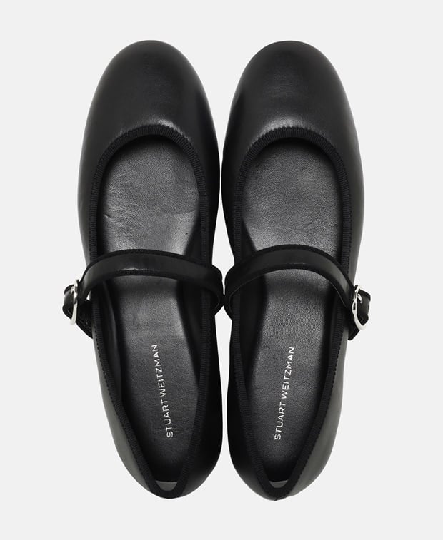 Stuart Weitzman Alice Ballerina flat with straps Black