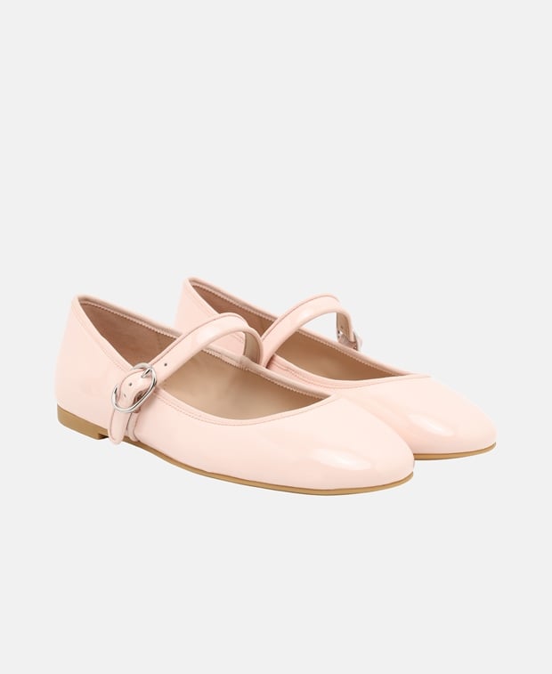 Stuart Weitzman Alice Ballerina flat with straps Light Pink