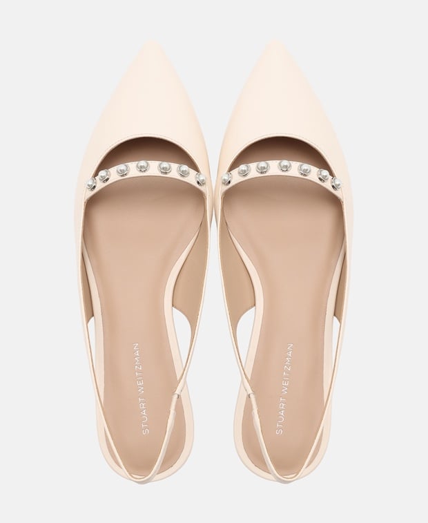 Stuart Weitzman Pearl Slingback ballerina Ecru
